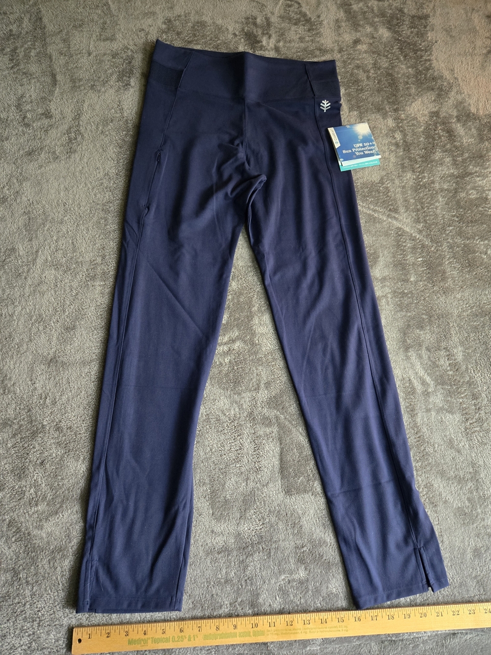 Coolibar Navy High-Rise Leggings with Side Pockets